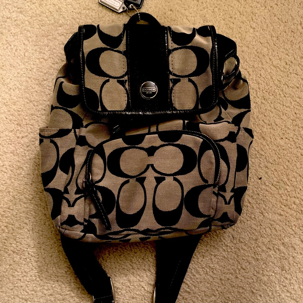 COACH BACKPACK (black & grey) barely used